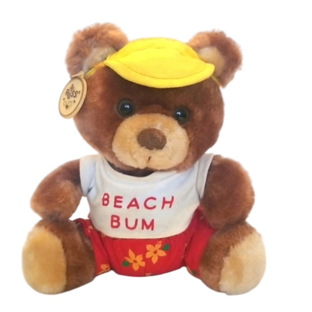Vintage Russ Luv Pets Beach Bum Teddy Bear Plush Toy